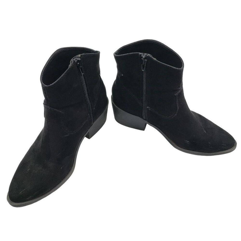 Forever 21 Black Zip Ankle Boots Womens 9 Country Western Booties